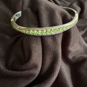 Brighton Light Hearted Crystal  Silver-Peridot